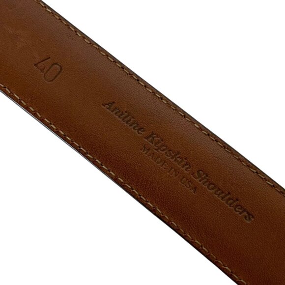 Johnston & Murphy Mens Leather Belt Black Aniline Kipskin Brass Buckle Size 40 - Picture 3 of 4